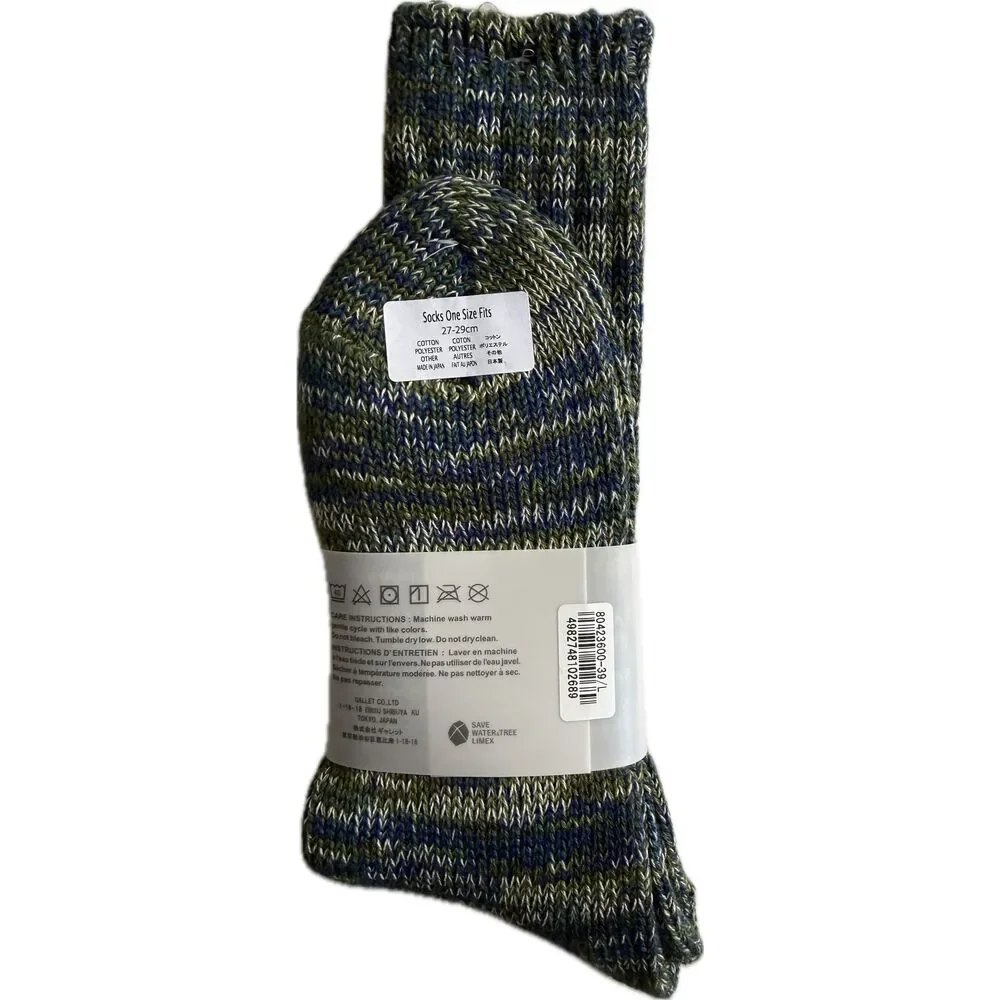 Anonymous ISM Socks Crew Made in Japan Cashmere Blend One Size Fits Most